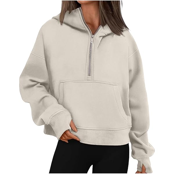 Amazon.com: Quarter Zip Pullover Women Fleece Oversized